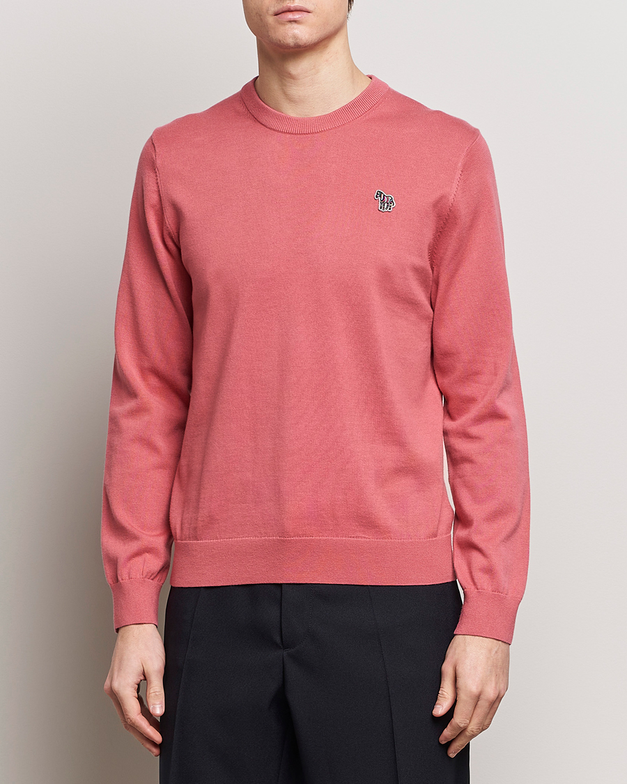 Men | Clothing | PS Paul Smith | Zebra Cotton Knitted Sweater Faded Pink
