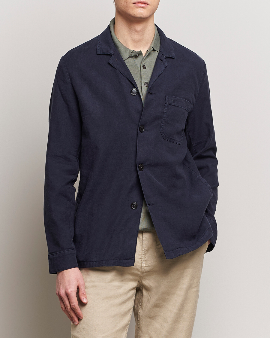 Men | Shirt Jackets | Morris | Linen Shirt Jacket Navy