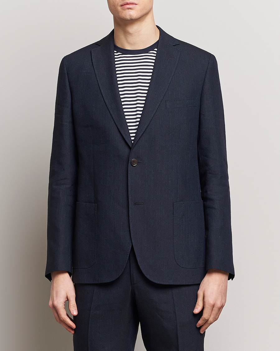 Men | Suit Jackets | Morris | Archie Linen Blazer Navy
