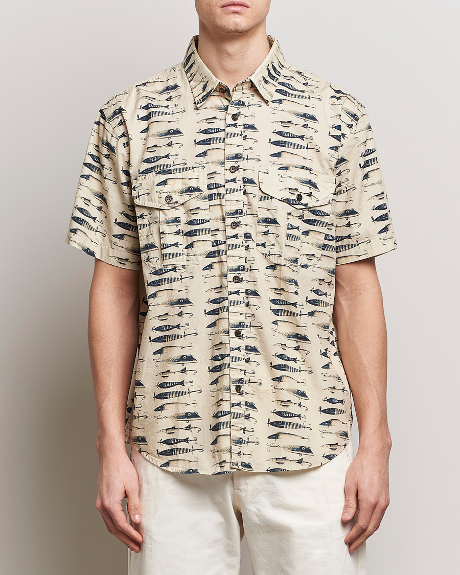 Men | Clothing | Filson | Washed Short Sleeve Feather Cloth Shirt Natural
