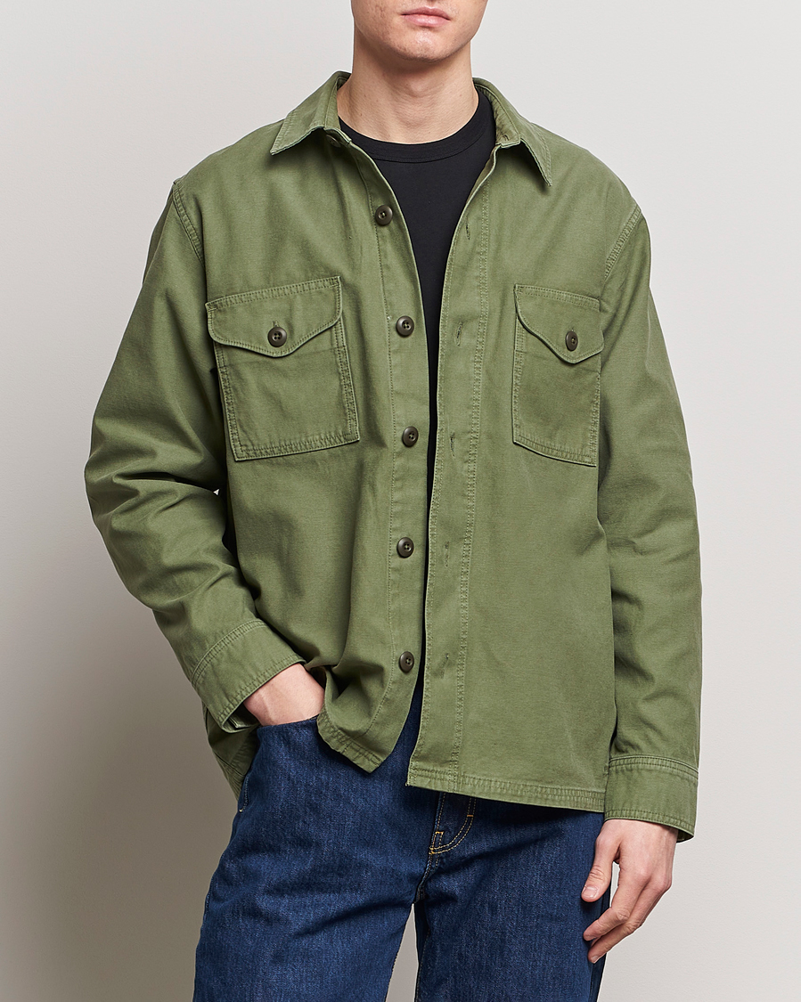 Homme | Manteaux Et Vestes | Filson | Reverse Sateen Jac-Shirt Washed Fatigue Green