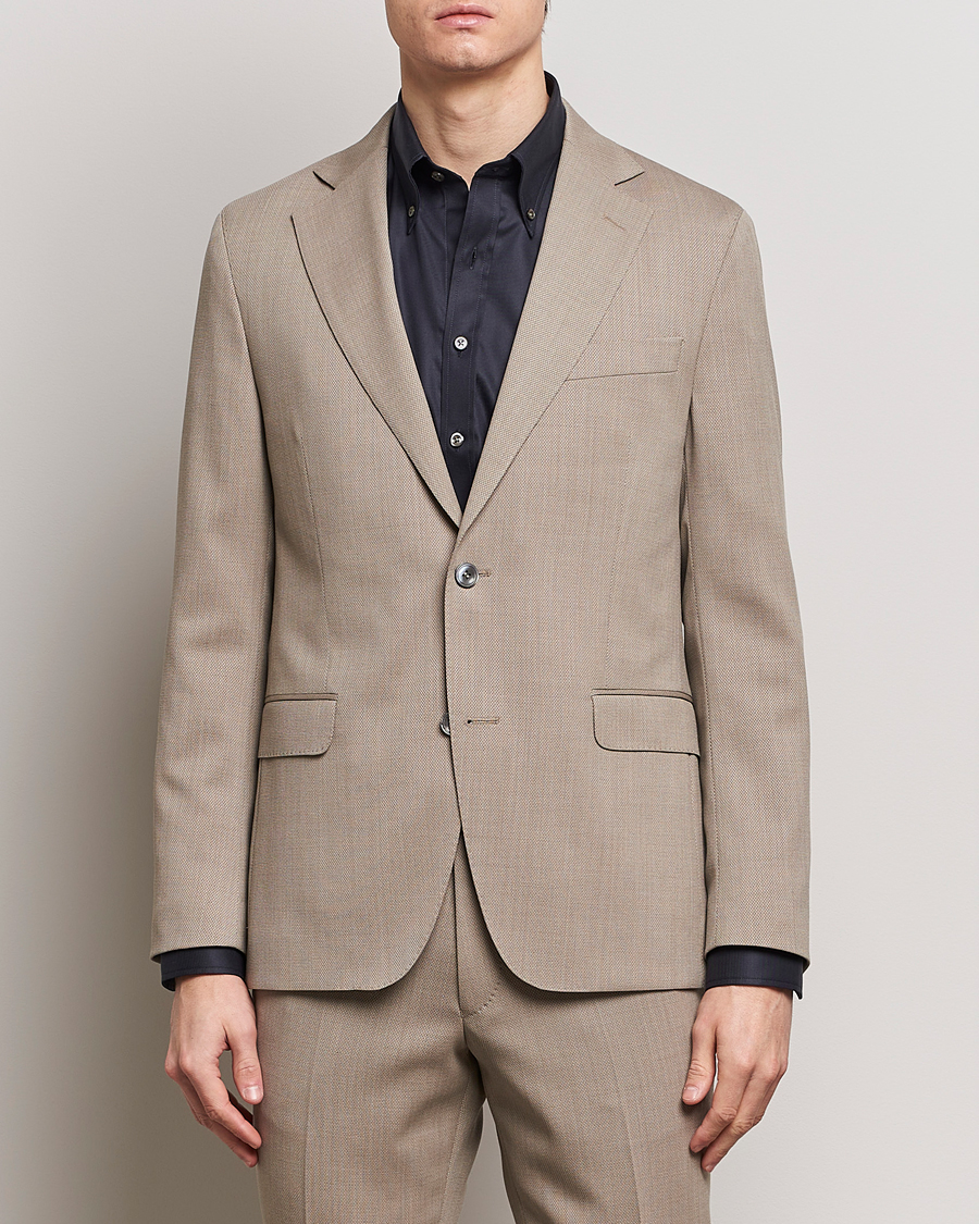 Men | Suit Jackets | Oscar Jacobson | Fogerty Wool Blazer Beige