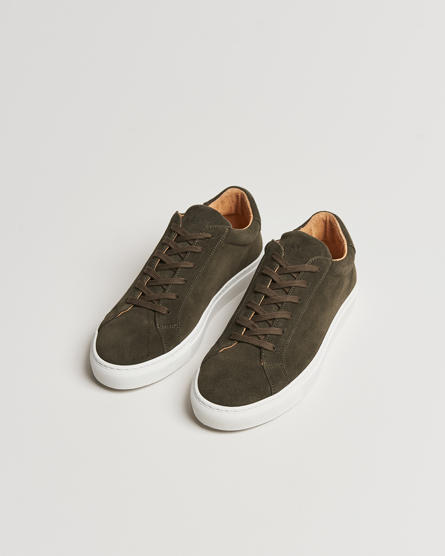 Men | Shoes | A Day's March | Suede Marching Sneaker Dark Olive