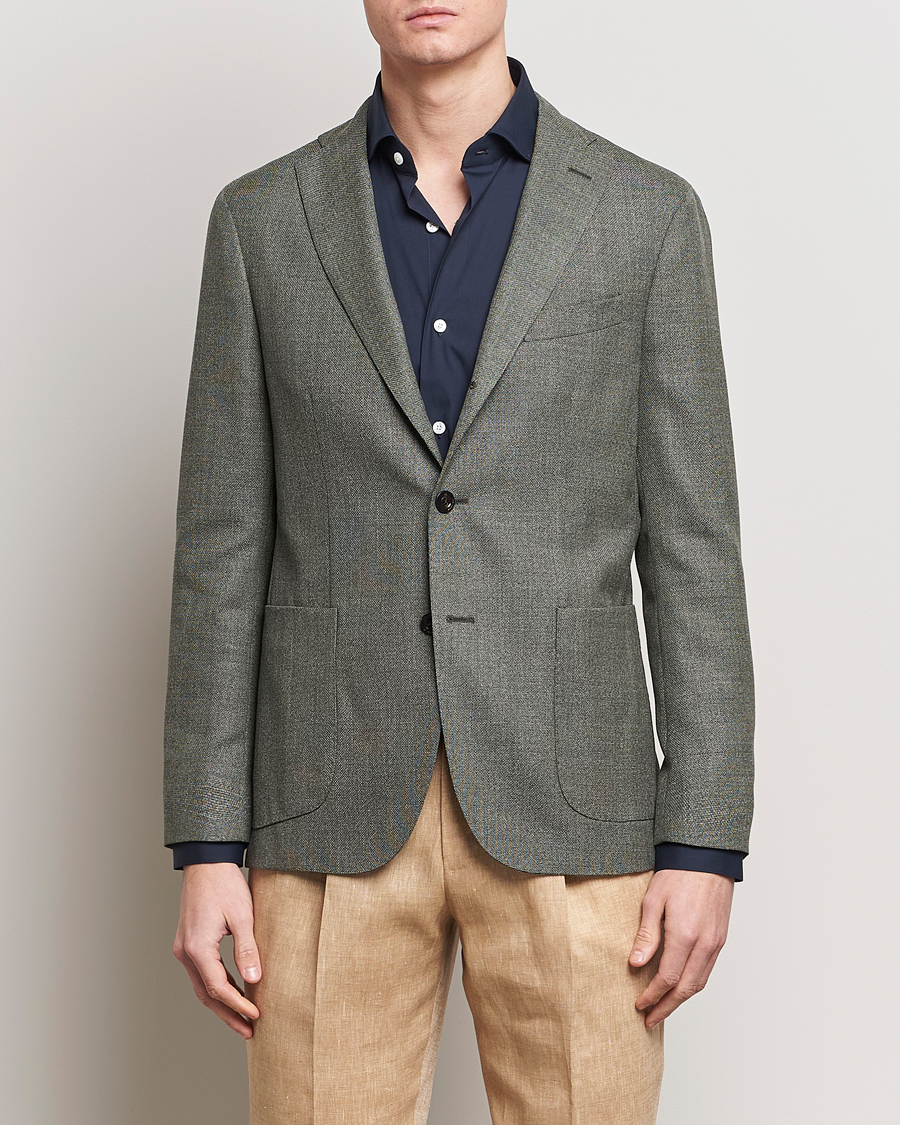 Men | Blazers | Boglioli | K Jacket Wool Hopsack Blazer Sage Green