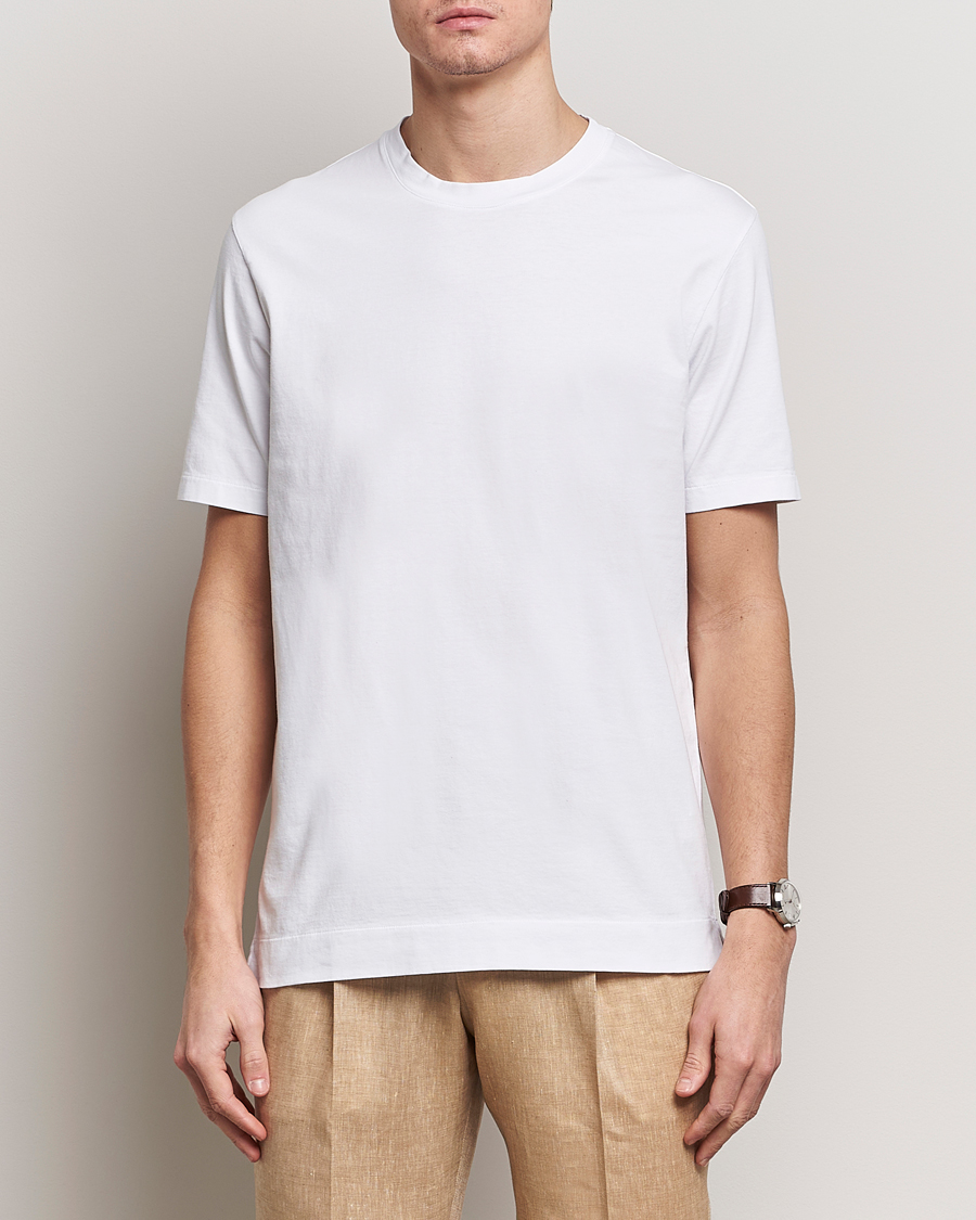Men | White t-shirts | Boglioli | Garment Dyed T-Shirt White
