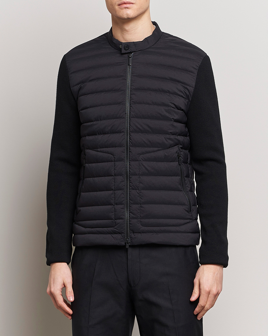 Men | Hybrid Jackets | UBR | Super Sonic Savile Wool Hybrid Jacket Black Wool