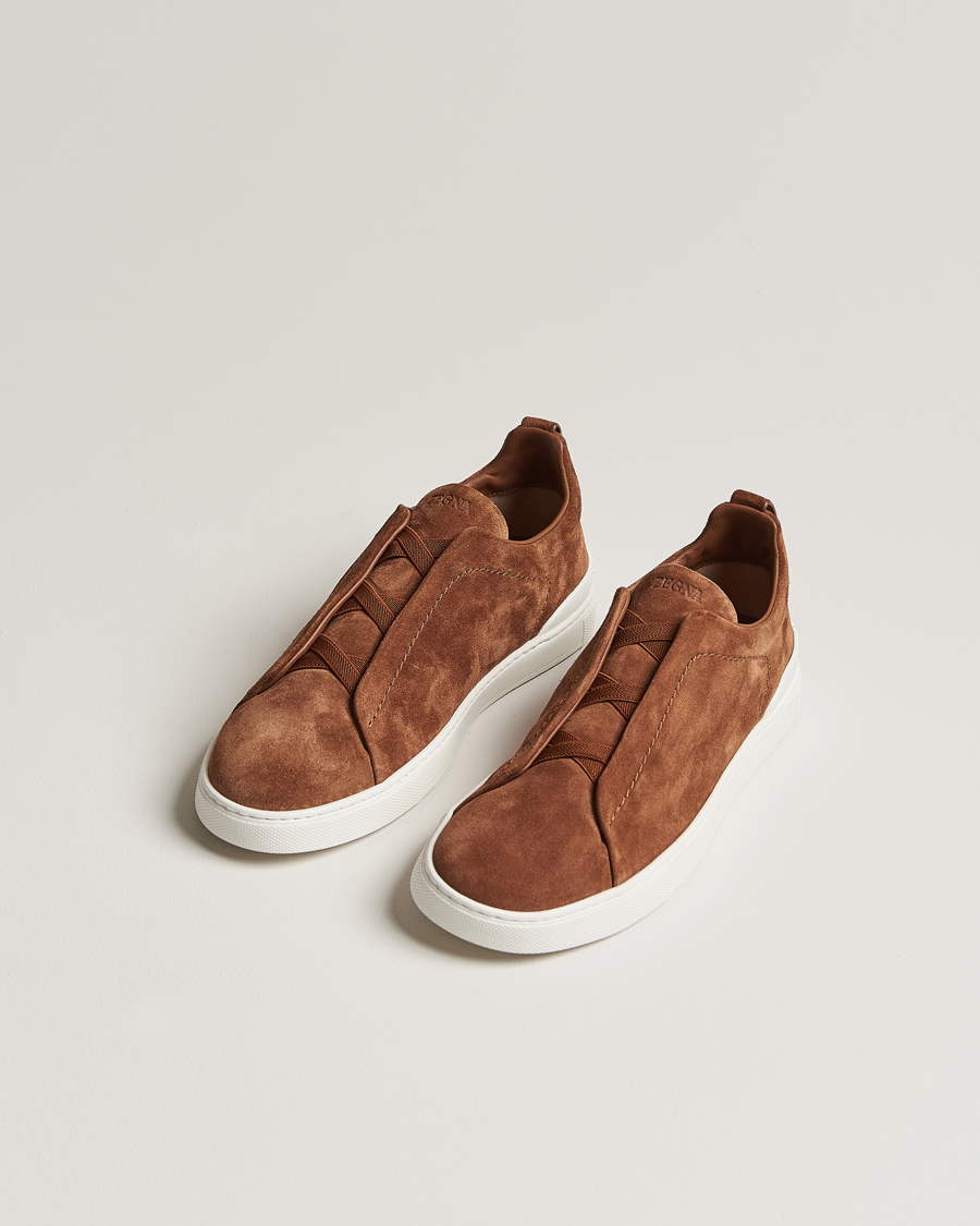 Homme | Zegna | Zegna | Triple Stitch Sneakers Brown Suede