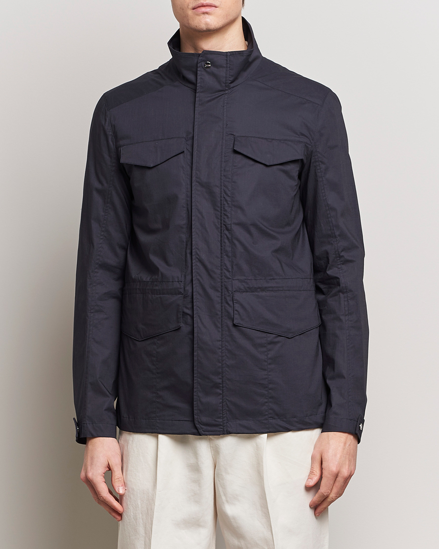 Men | Field Jackets | Herno | Lightwieght Cotton Field Jacket Navy