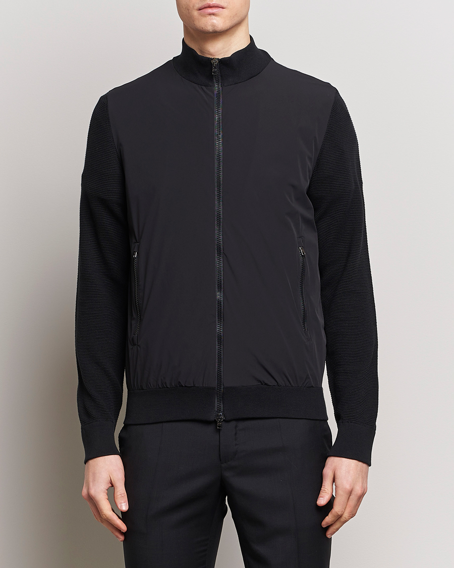 Men | Clothing | Herno | Hybrid Knit Jacket Black