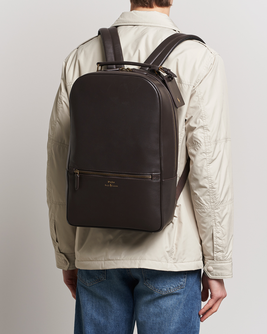 Men | Bags | Polo Ralph Lauren | Leather Backpack Dark Brown
