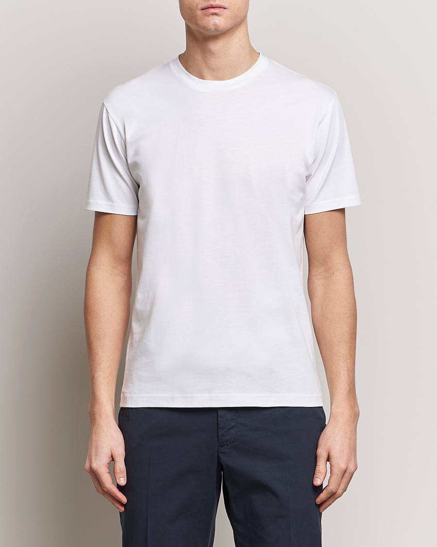 Men | White t-shirts | Sunspel | Riviera Midweight Tee White