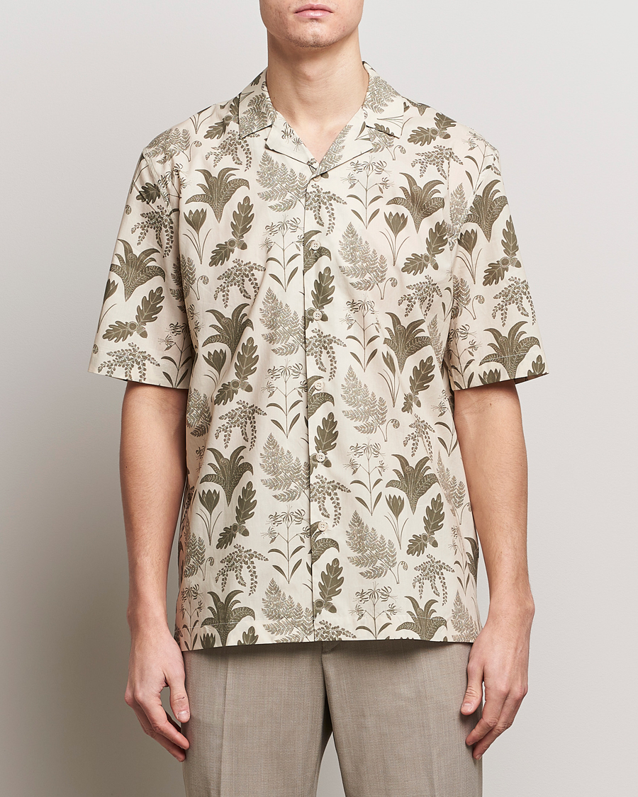 Homme | Sunspel | Sunspel | Katie Scott Short Sleeve Printed Resort Shirt Ecru