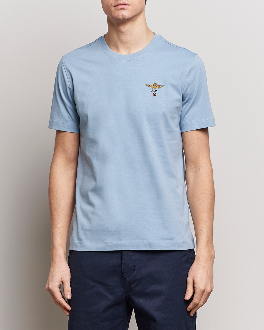 Men | Short Sleeve T-shirts | Aeronautica Militare | TS1580 Crew Neck T-Shirt Glacier Blue