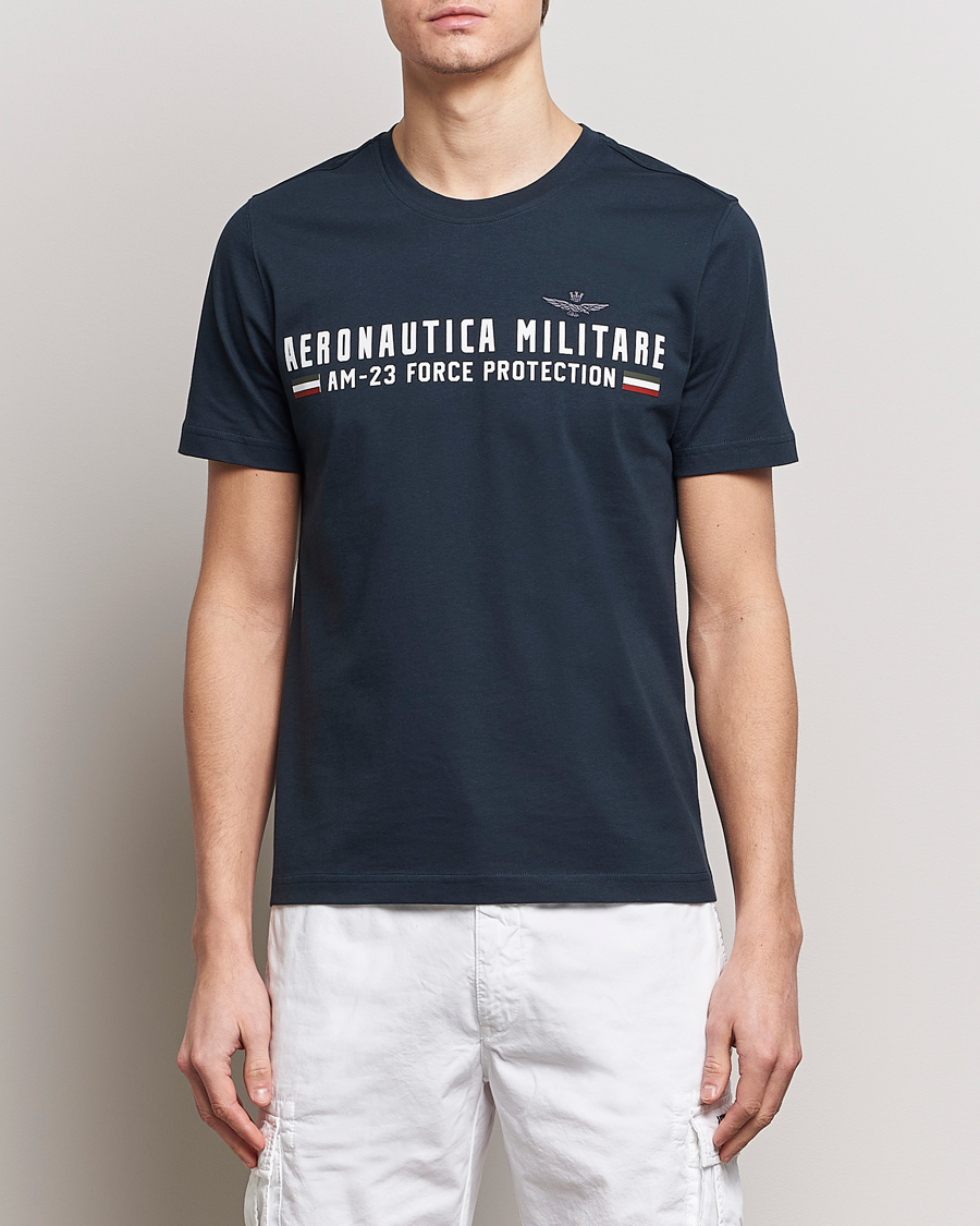 Men | Short Sleeve T-shirts | Aeronautica Militare | Logo Crew Neck T-Shirt Navy