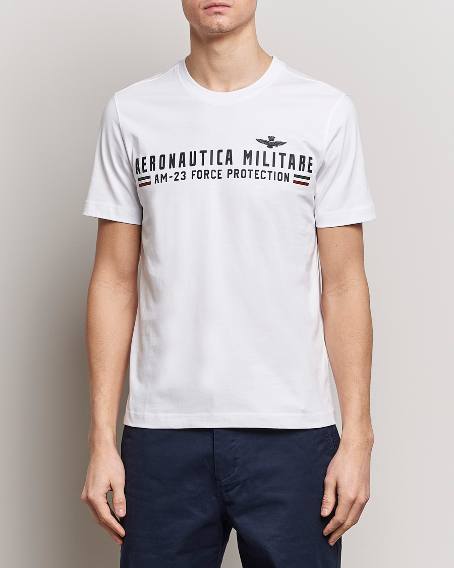 Men | Short Sleeve T-shirts | Aeronautica Militare | Logo Crew Neck T-Shirt Off White