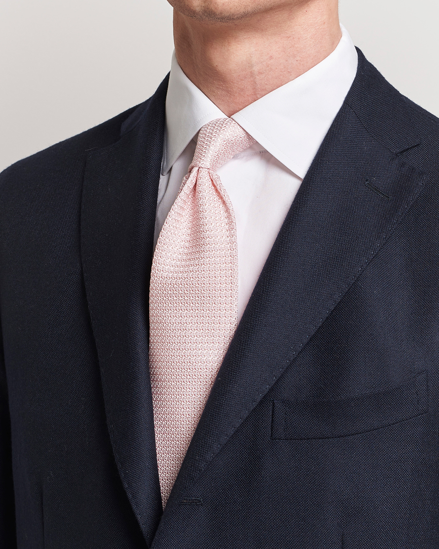 Homme | Cravates | Amanda Christensen | Silk Grenadine 8 cm Tie Pink