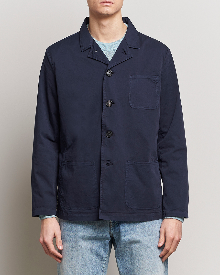 Men | Shirt Jackets | Massimo Alba | Florida Stone Washed Shirt Jacket Navy