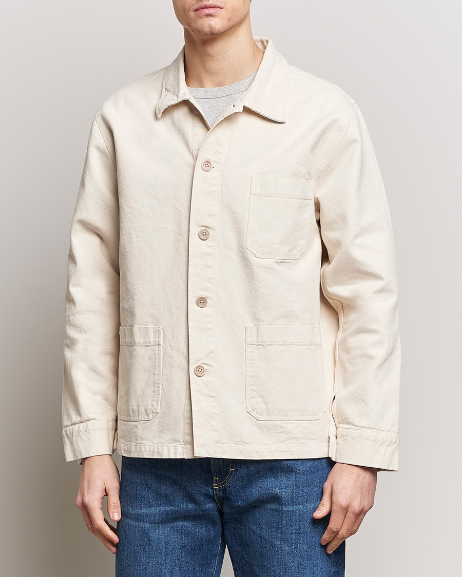 Men | Shirt Jackets | Colorful Standard | Organic Workwear Jacket Ivory White