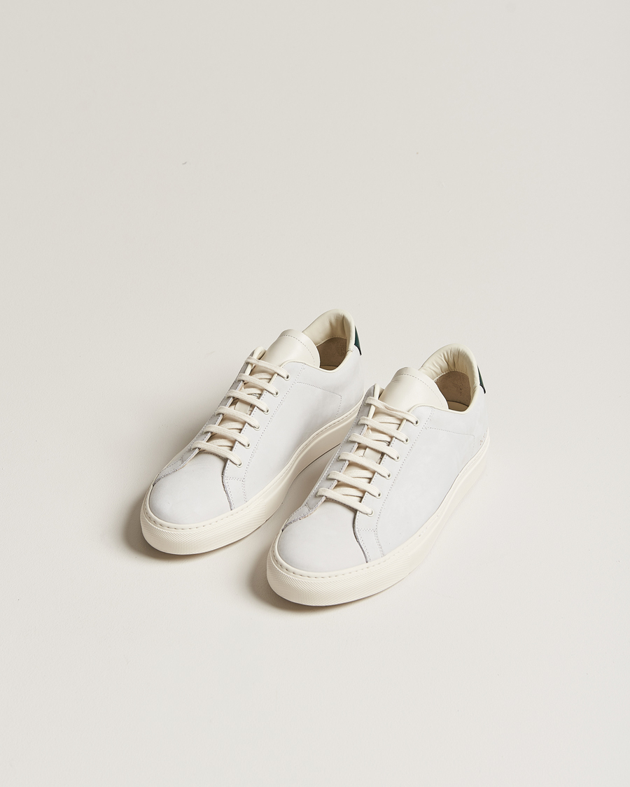 Men | Shoes | Common Projects | Retro Pebbled Nappa Leather Sneaker White/Green