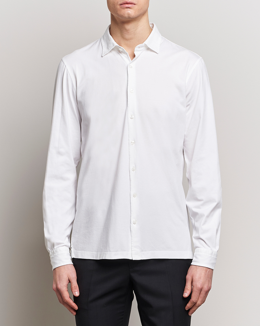 Men | Casual Shirts | Gran Sasso | Washed Cotton Jersey Shirt White