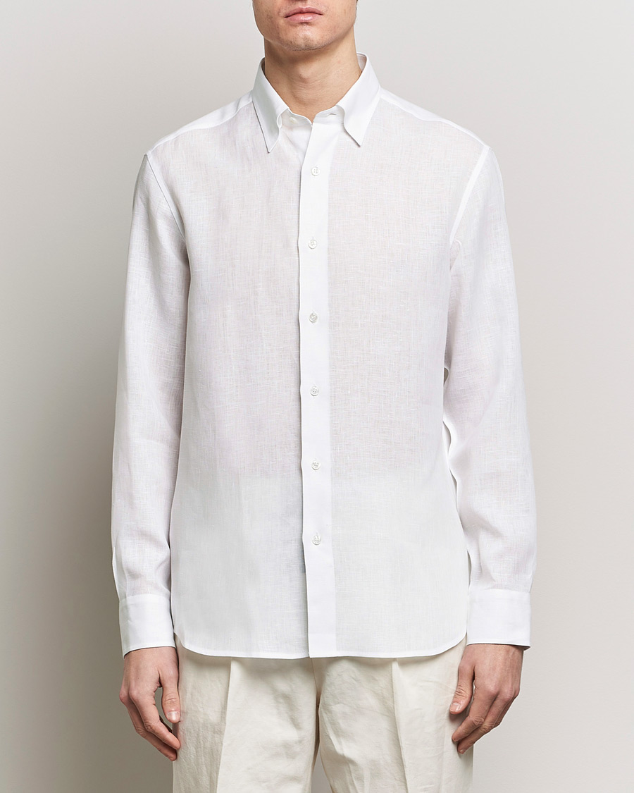 Men | Clothing | Brioni | Linen Sport Shirt White