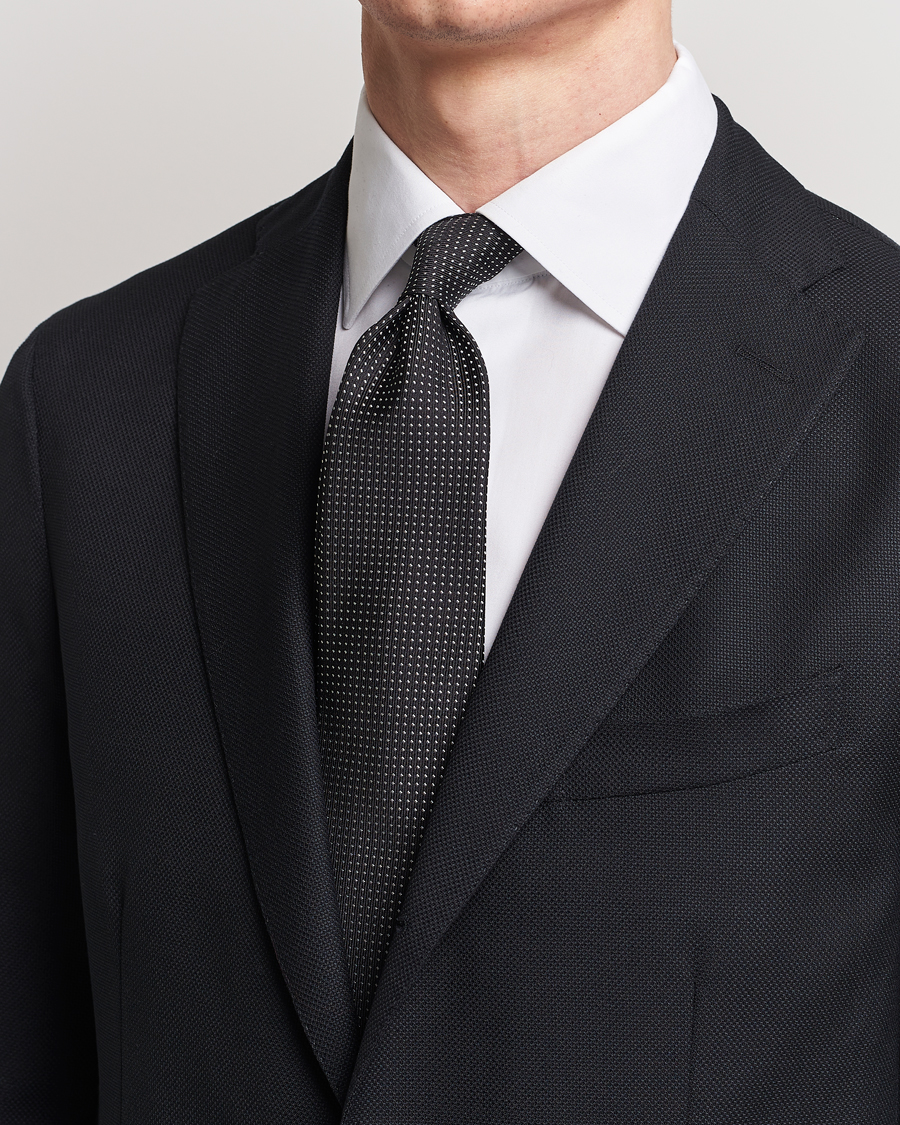 Herr | Brioni | Brioni | Dotted Silk Tie Black