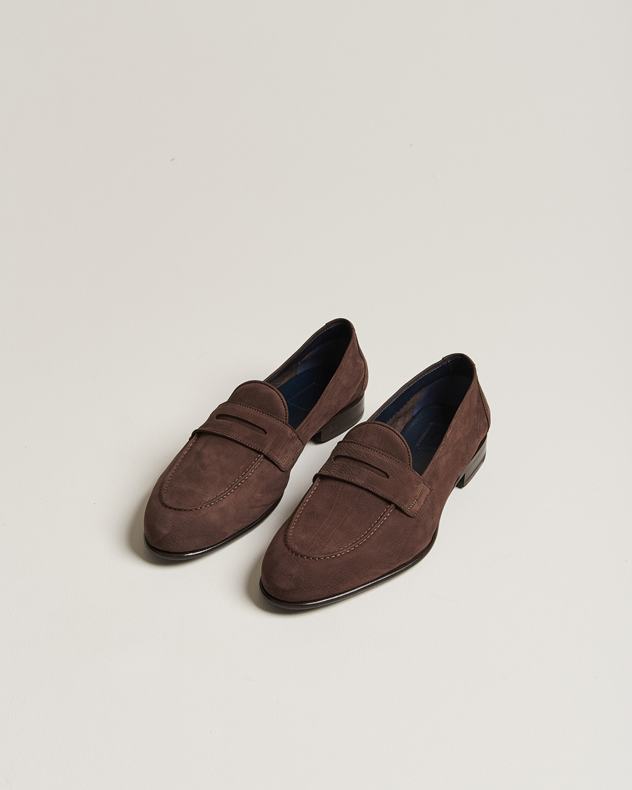 Men | Shoes | Brioni | Penny Loafers Dark Brown Nubuck