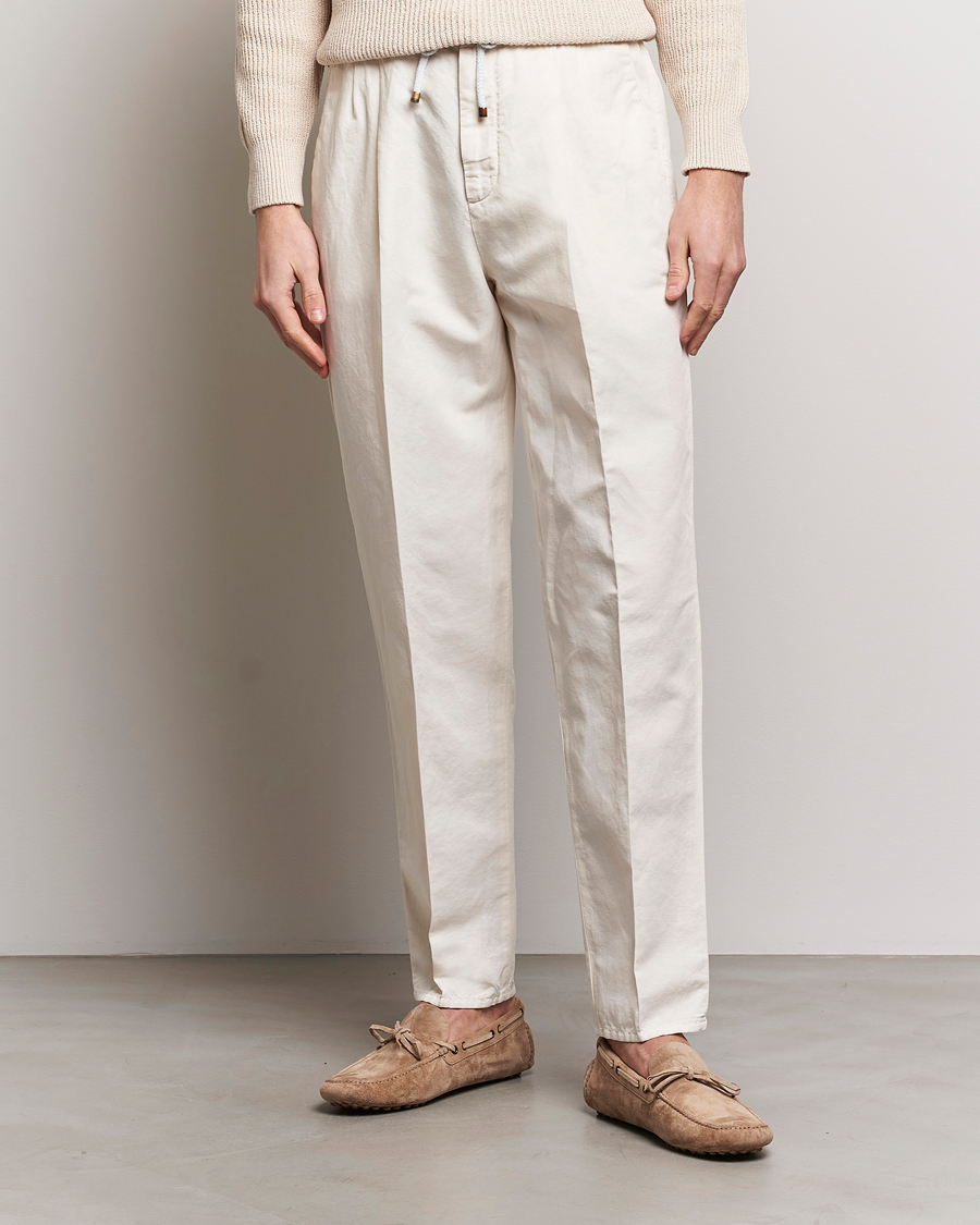 Herr |  | Brunello Cucinelli | Cotton/Linen Drawstring Pants Off White