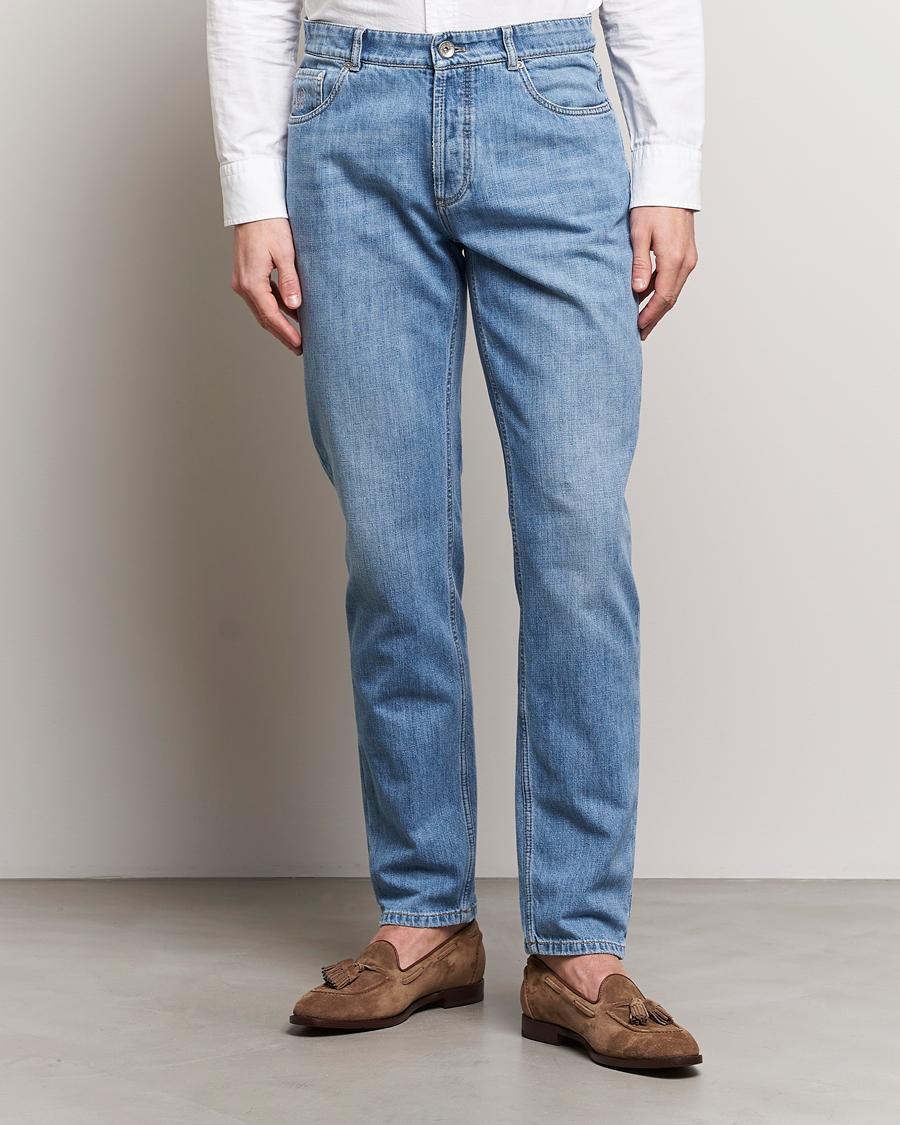 Men | Clothing | Brunello Cucinelli | Traditional Fit Jeans Blue Wash
