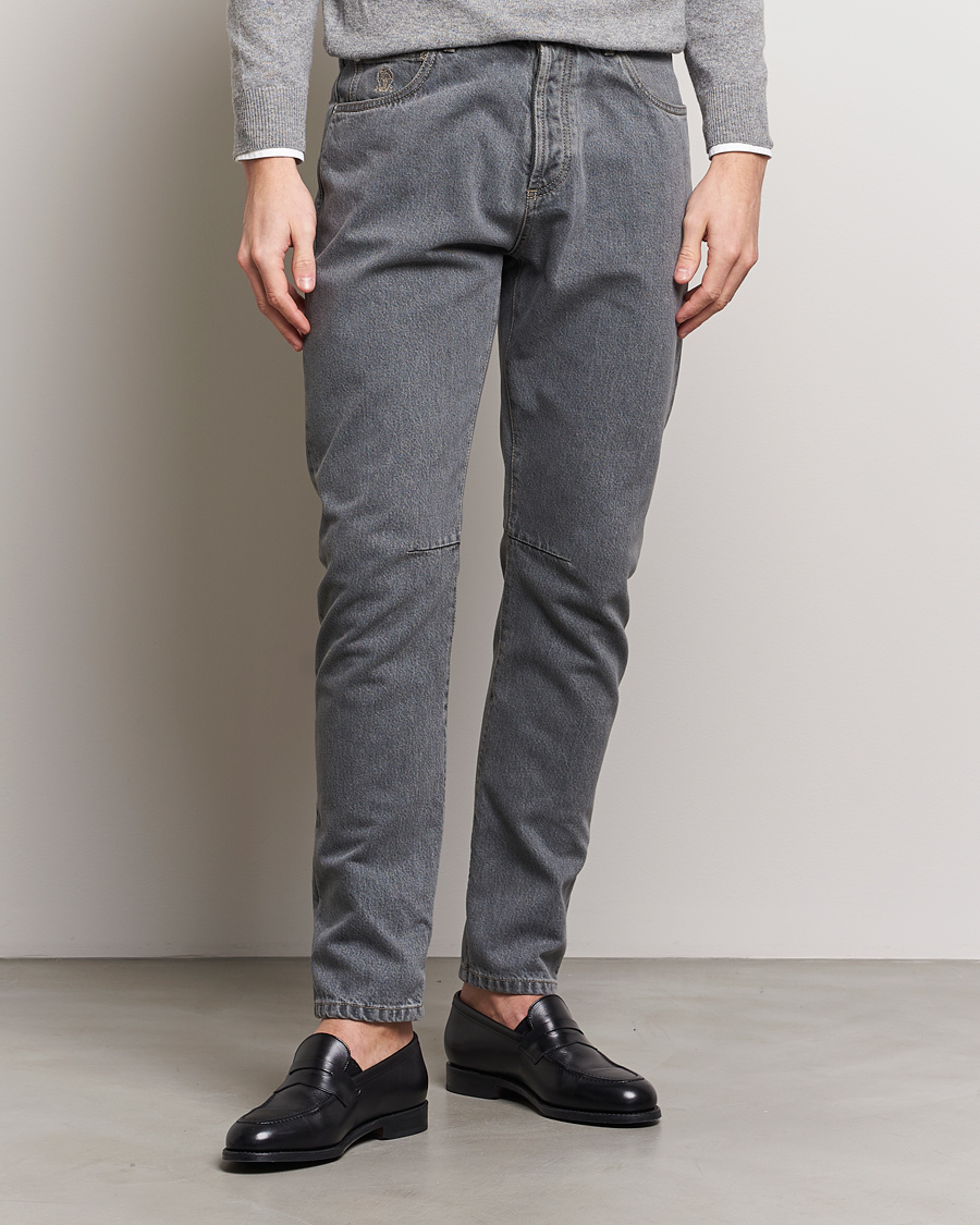 Men | Grey jeans | Brunello Cucinelli | Leisure Fit Jeans Grey Wash