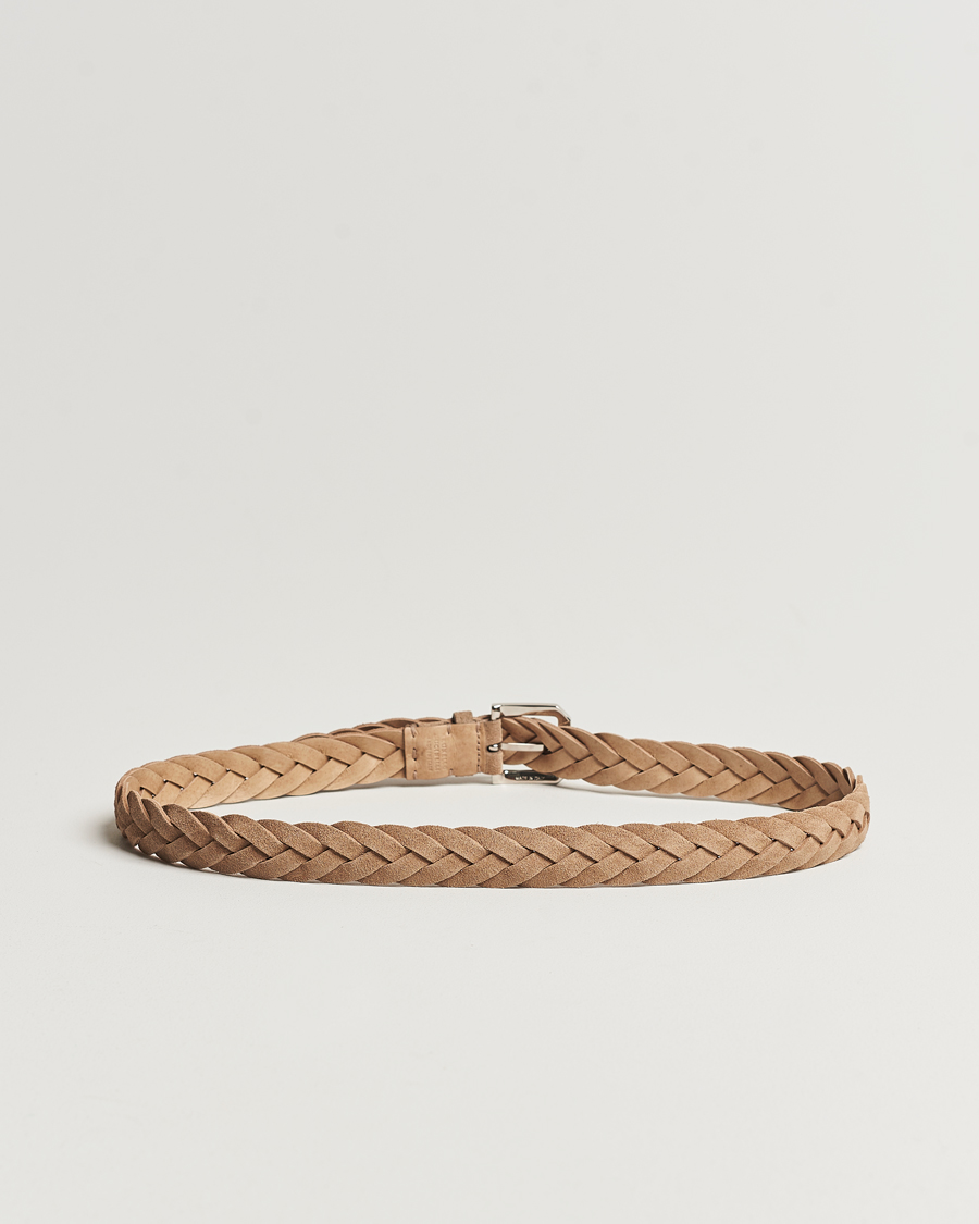 Men | Woven Belts | Brunello Cucinelli | Braided Belt Desert Suede