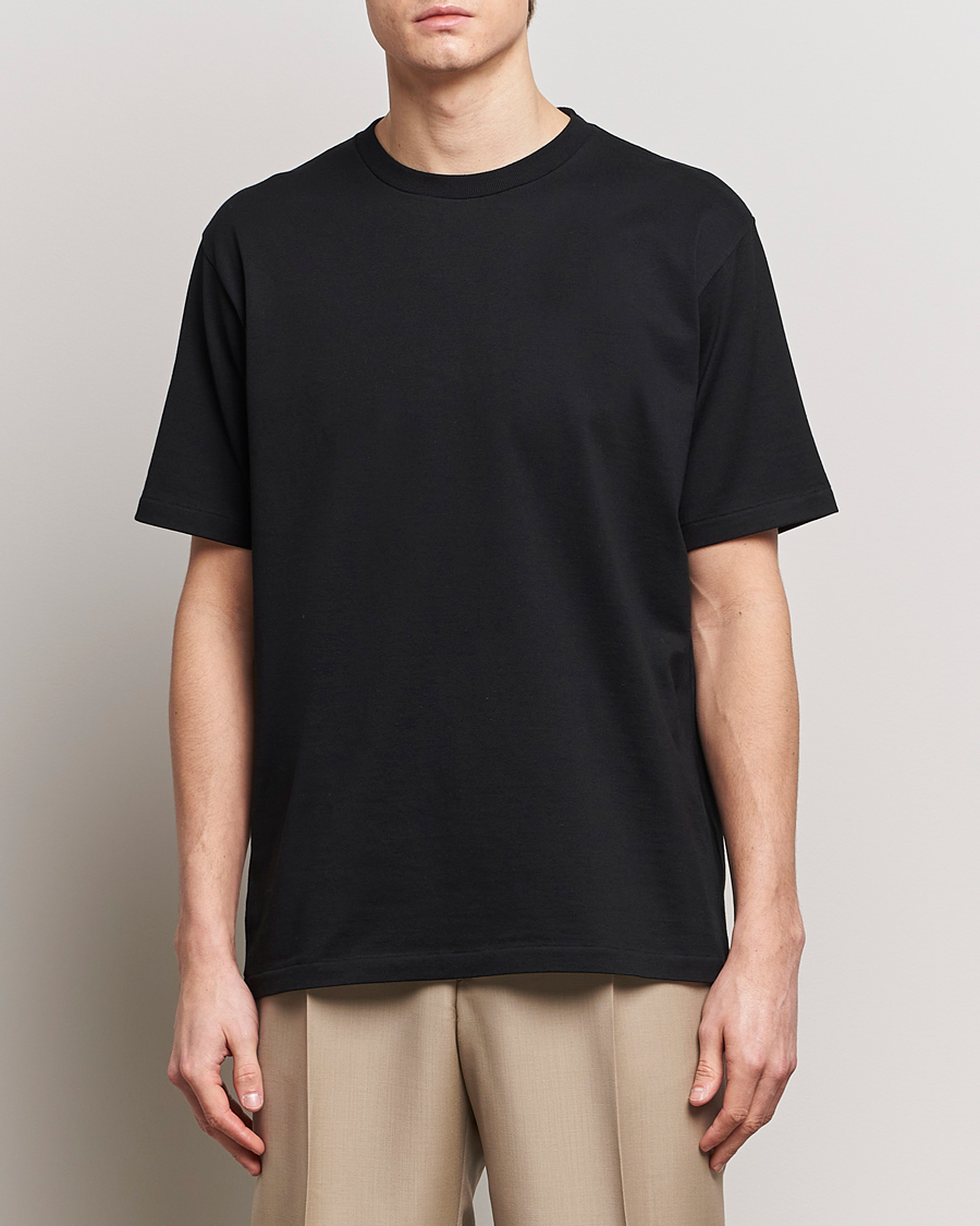 Men | Black t-shirts | Auralee | Luster Plating T-Shirt Black
