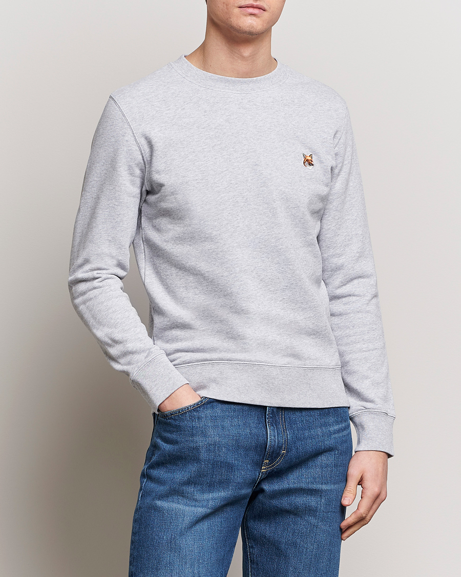 Herr | Avdelningar | Maison Kitsuné | Fox Head Sweatshirt Light Grey Melange
