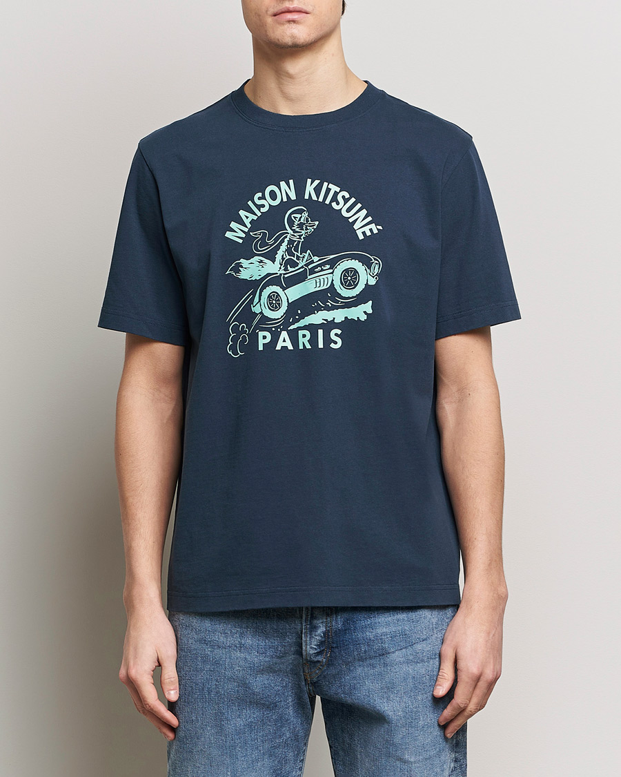Men | Maison Kitsuné | Maison Kitsuné | Racing Fox T-Shirt Ink Blue