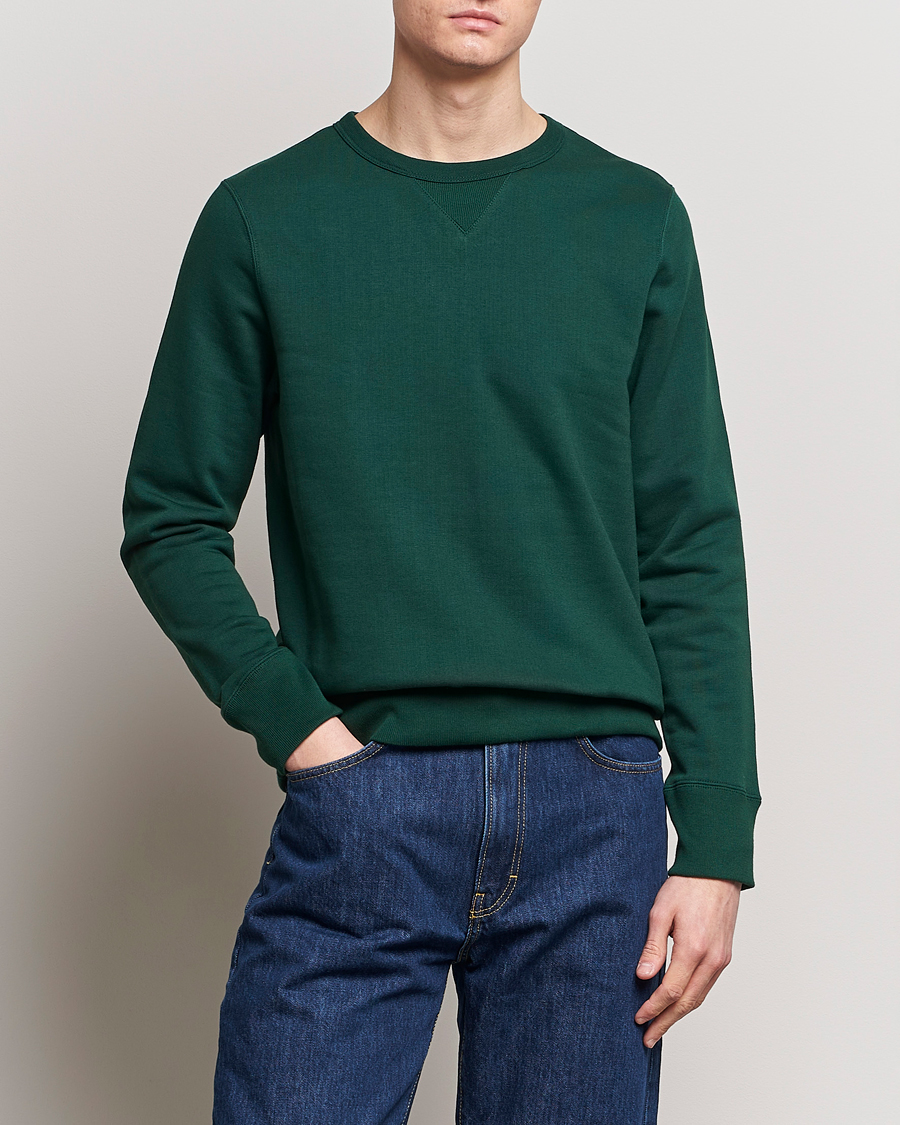 Men | Merz b. Schwanen | Merz b. Schwanen | Organic Cotton Crew Neck Sweatshirt Classic Green
