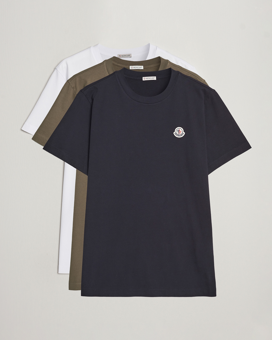 Herr |  | Moncler | 3-Pack T-Shirt Black/Military/White