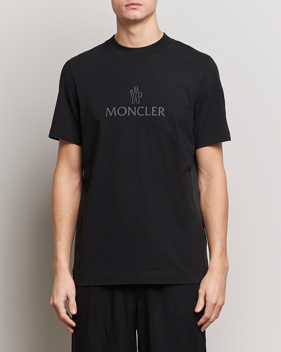 Men | Black t-shirts | Moncler | Reflective Logo T-Shirt Black