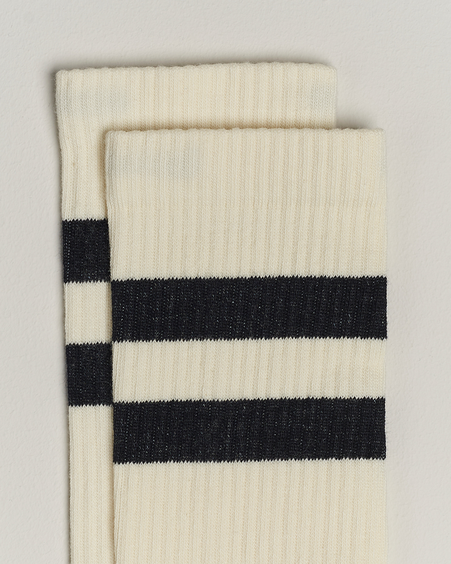 Men |  | Sweyd | Two Stripe Cotton Socks White/Black
