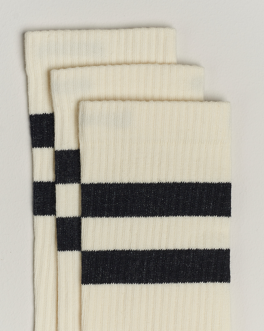 Men | Sweyd | Sweyd | 3-Pack Two Stripe Cotton Socks White/Black