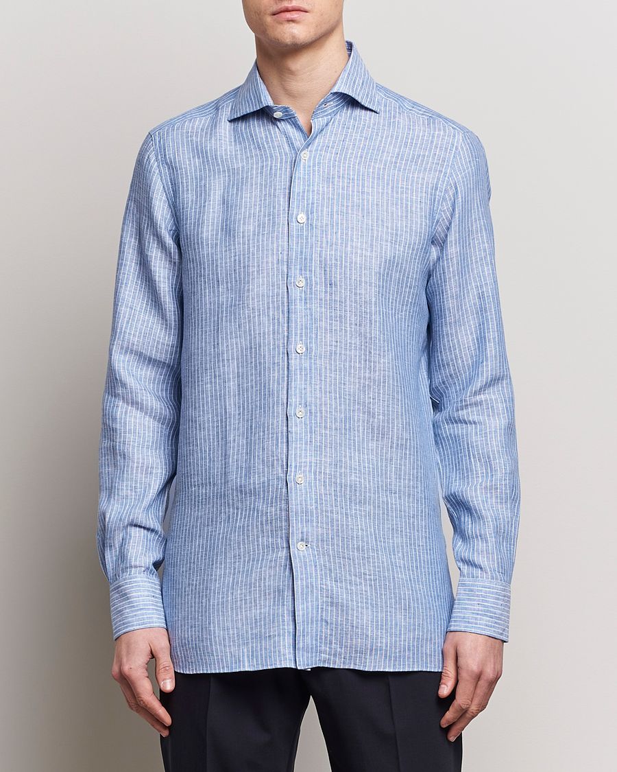Homme | Vêtements | 100Hands | Striped Linen Shirt Navy