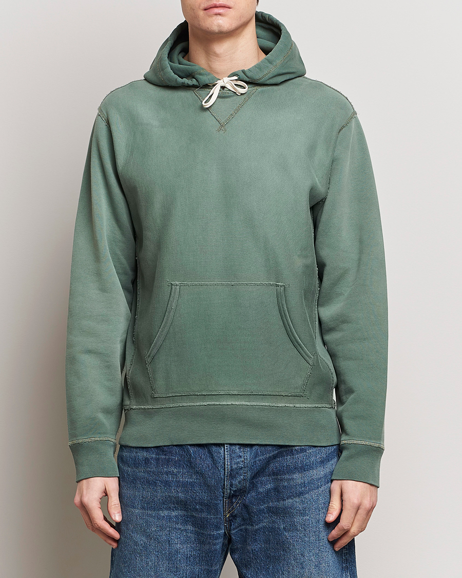 Men | Clothing | RRL | Hooded Sweatshirt Collegiate Green