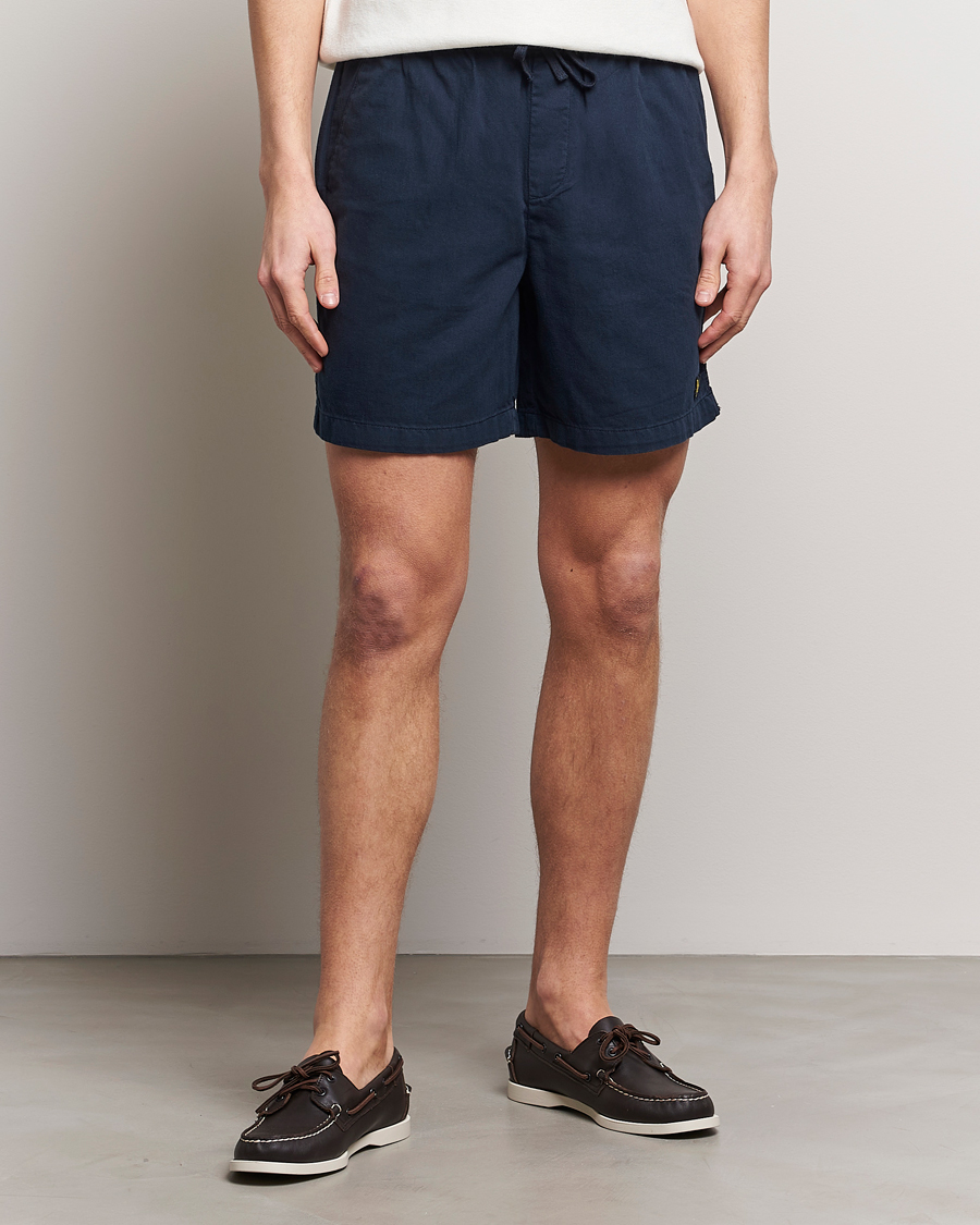 Herr | Shorts | Lyle & Scott | Linen Drawstring Shorts Dark Navy