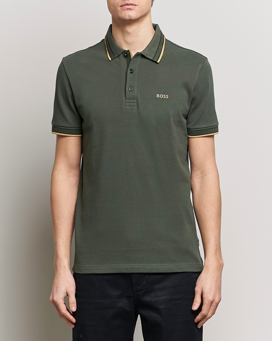 Men | Short Sleeve Polo Shirts | BOSS GREEN | Paddy Piké Open Green