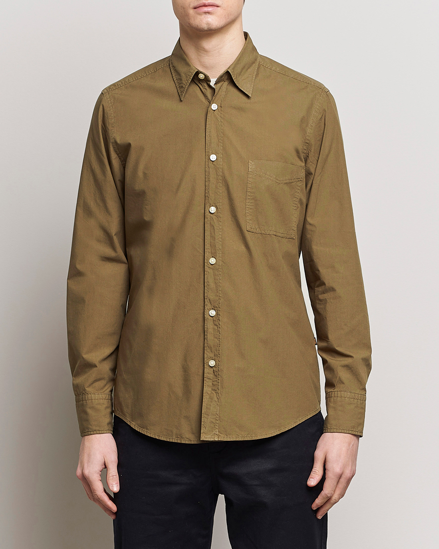 Men | Clothing | BOSS ORANGE | Relegant Cotton Pocket Shirt Open Green