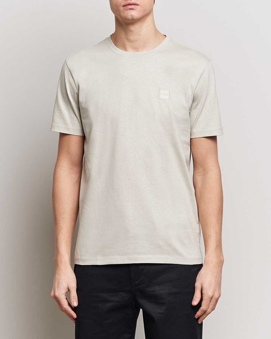 Men | Clothing | BOSS ORANGE | Tales Logo Crew Neck T-Shirt Light Beige