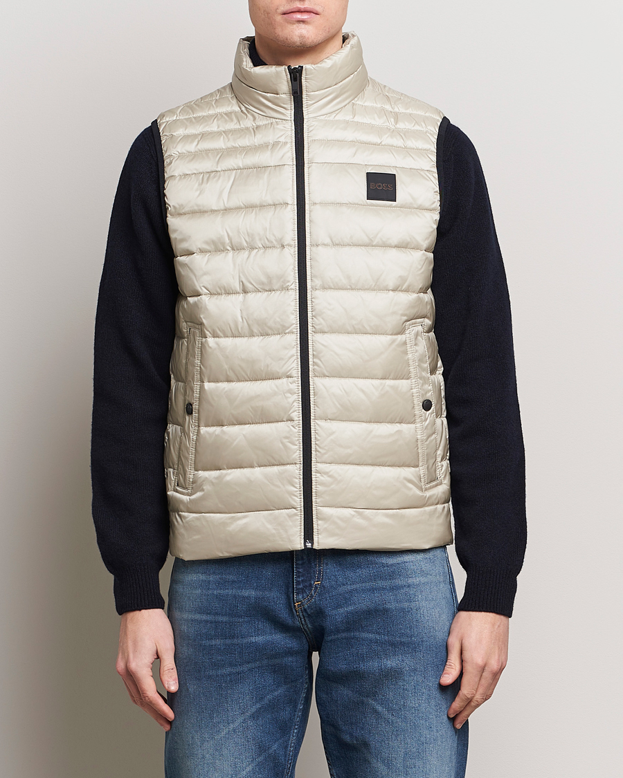 Men | Contemporary jackets | BOSS ORANGE | Odeno1 Down Vest Light Beige