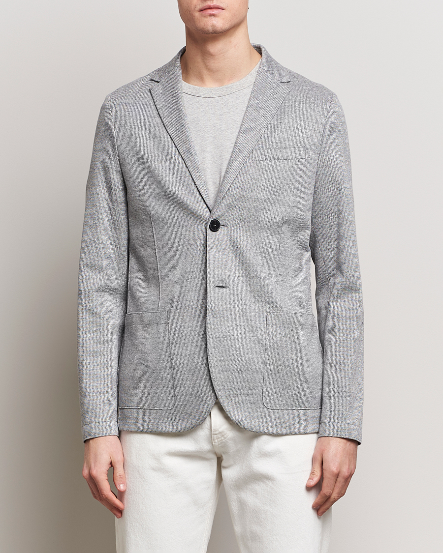 Men | Linen Blazers | Harris Wharf London | Linen Blend Blazer Grey