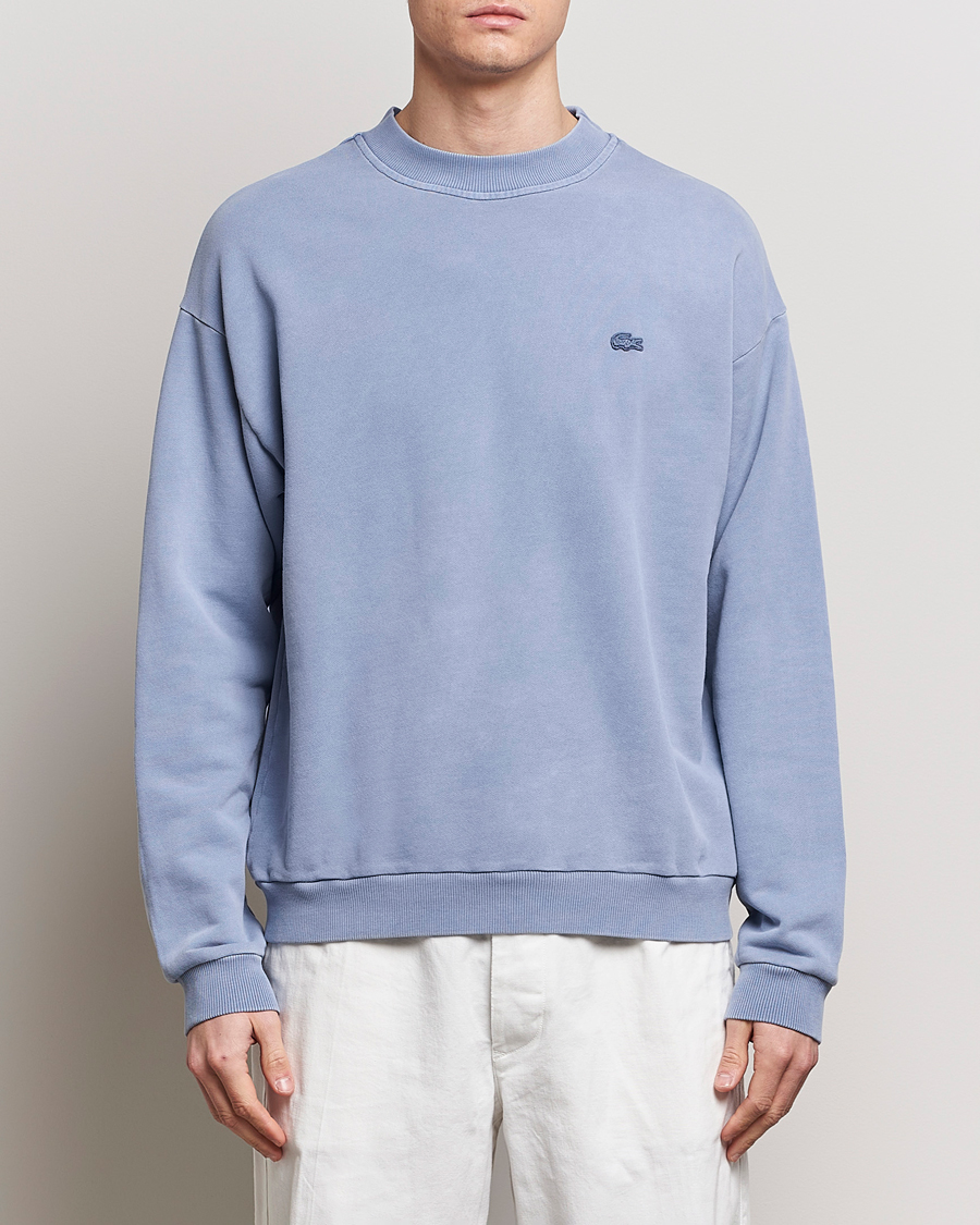 Men | Sweatshirts | Lacoste | Natural Dyed Crew Neck Sweatshirt Stonewash