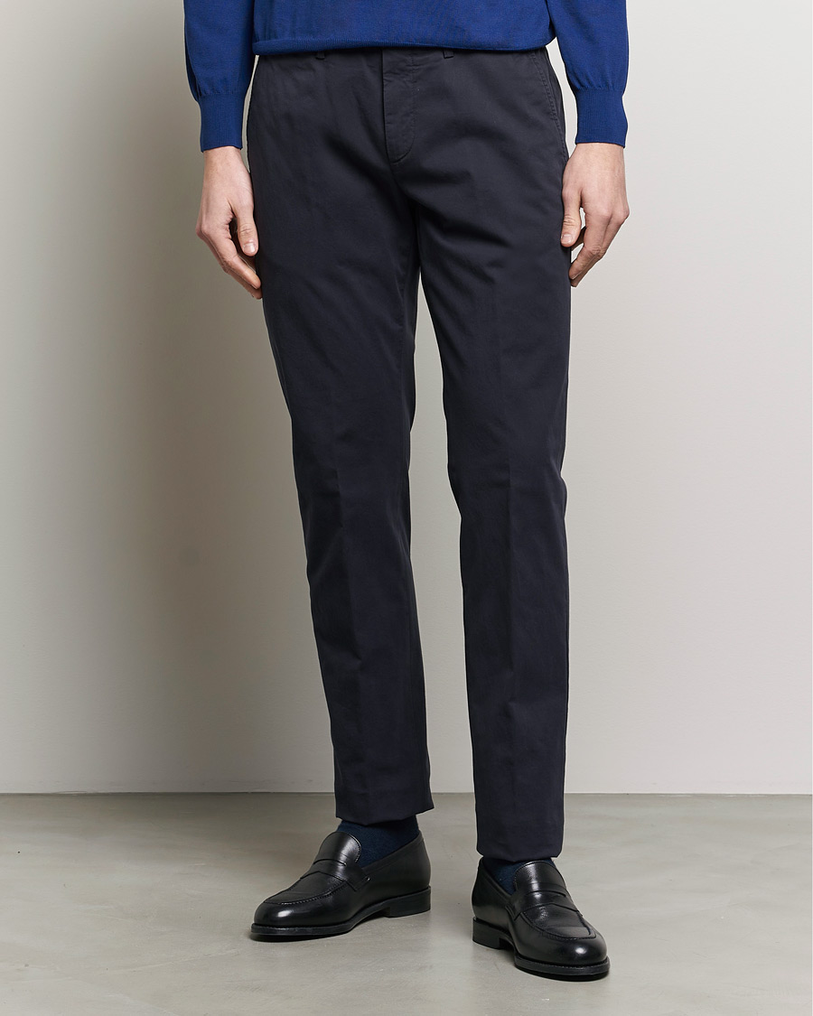 Men | Clothing | Canali | Cotton Stretch Chinos Navy