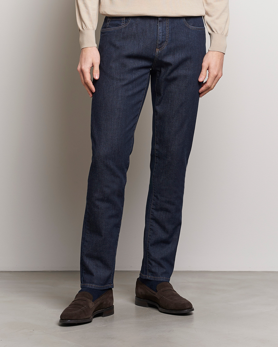 Men | Clothing | Canali | Slim Fit 5-Pocket Jeans Dark Indigo